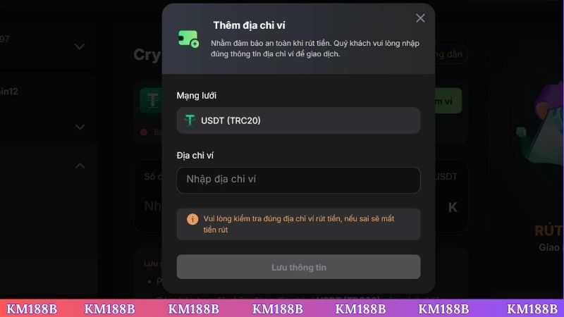 Chú ý điều gì khi nạp rút tiền KM188B